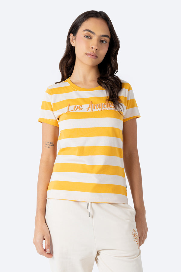 Playera amarilla con franjas - Hang Ten