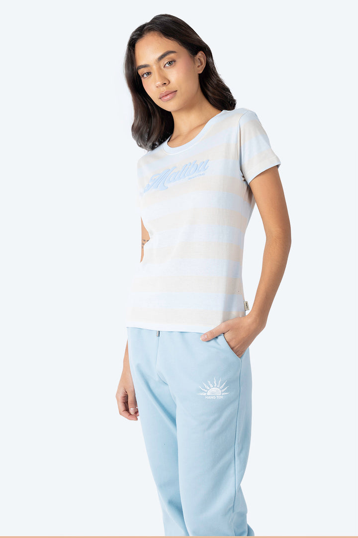 Playera azul con franjas - Hang Ten