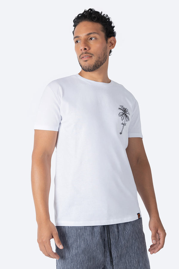 Playera blanca estampado en espalda - Hang Ten 