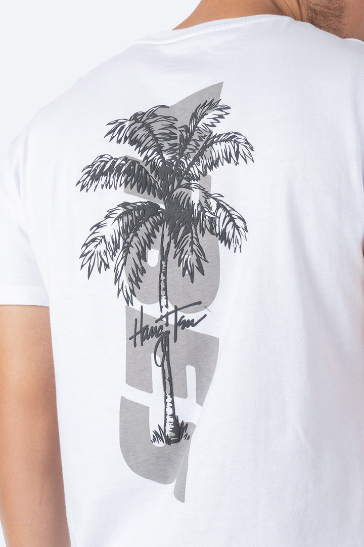 Playera blanca estampado en espalda - Hang Ten 