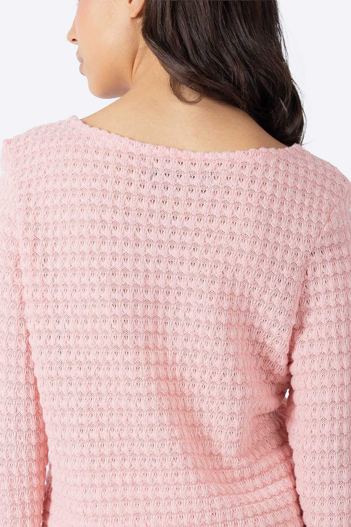 Blusa manga larga punto de tejido coral  - Hang Ten