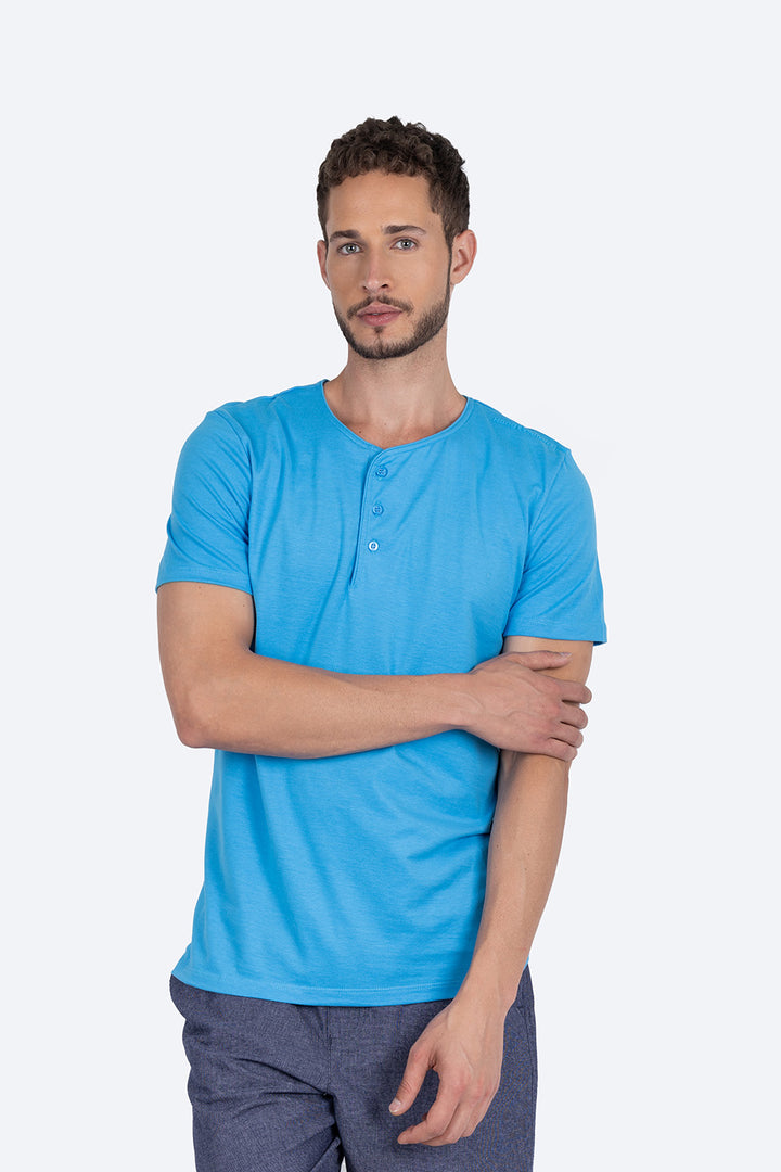 Playera azul con botones - Hang Ten