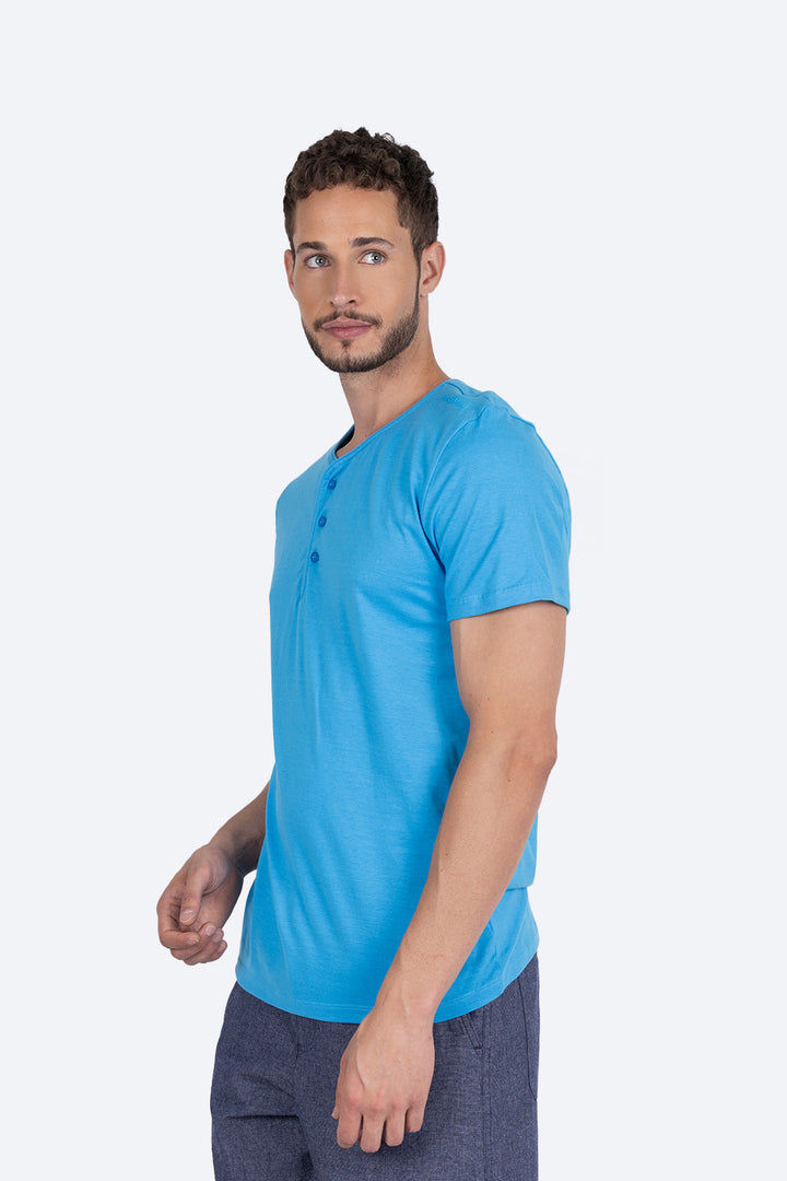 Playera azul con botones - Hang Ten