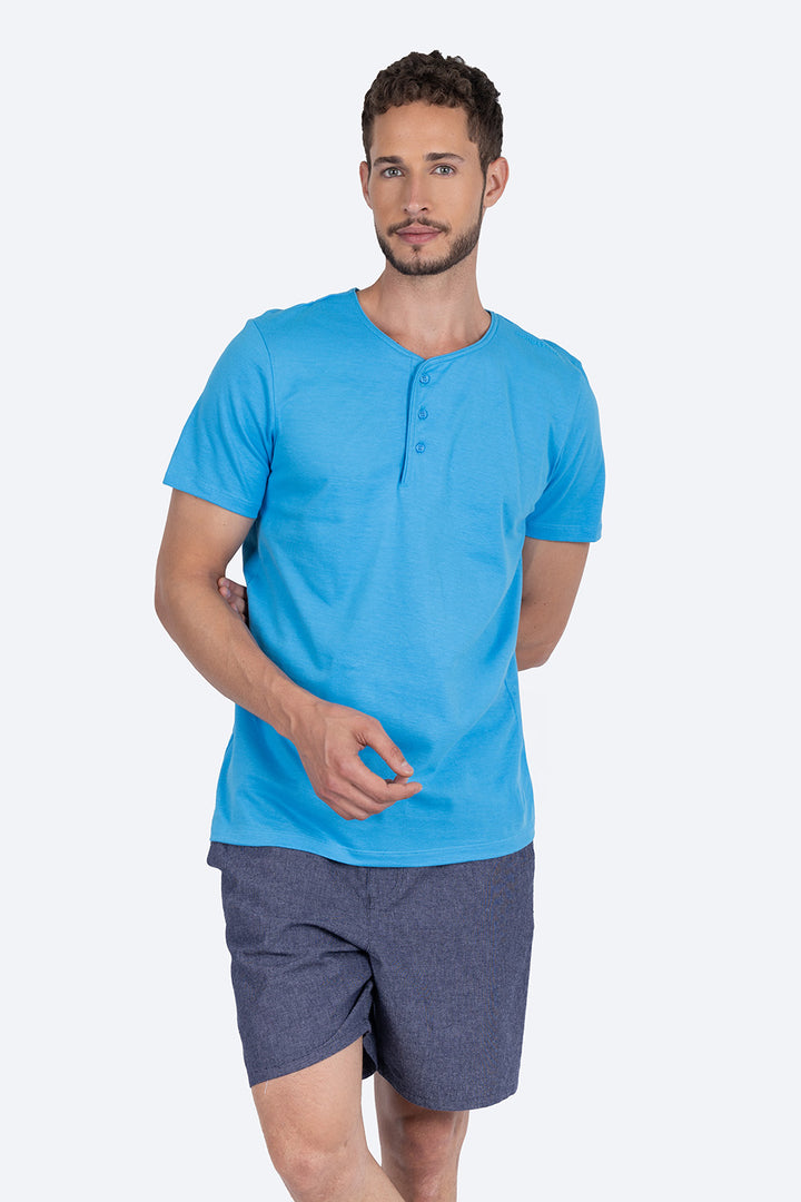 Playera azul con botones - Hang Ten