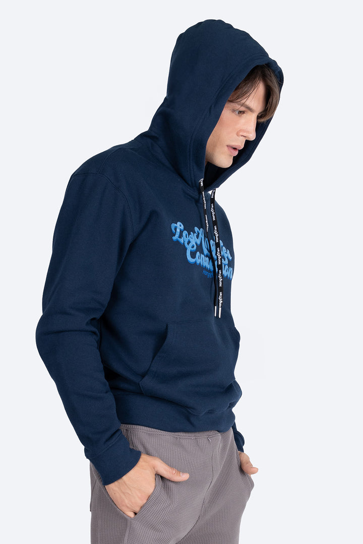 Sudadera azul con capucha y cangurera - Hang Ten 