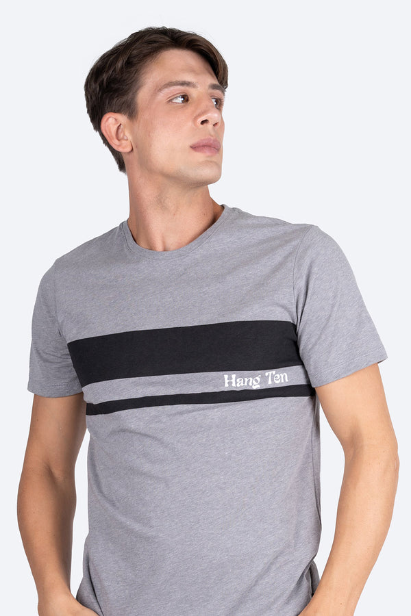 Playera gris con franjas - Hang Ten