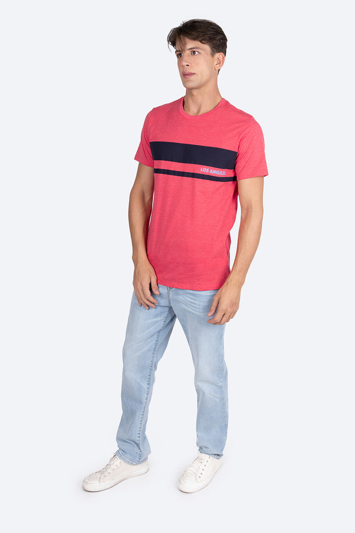 Playera coral con franjas - Hang Ten