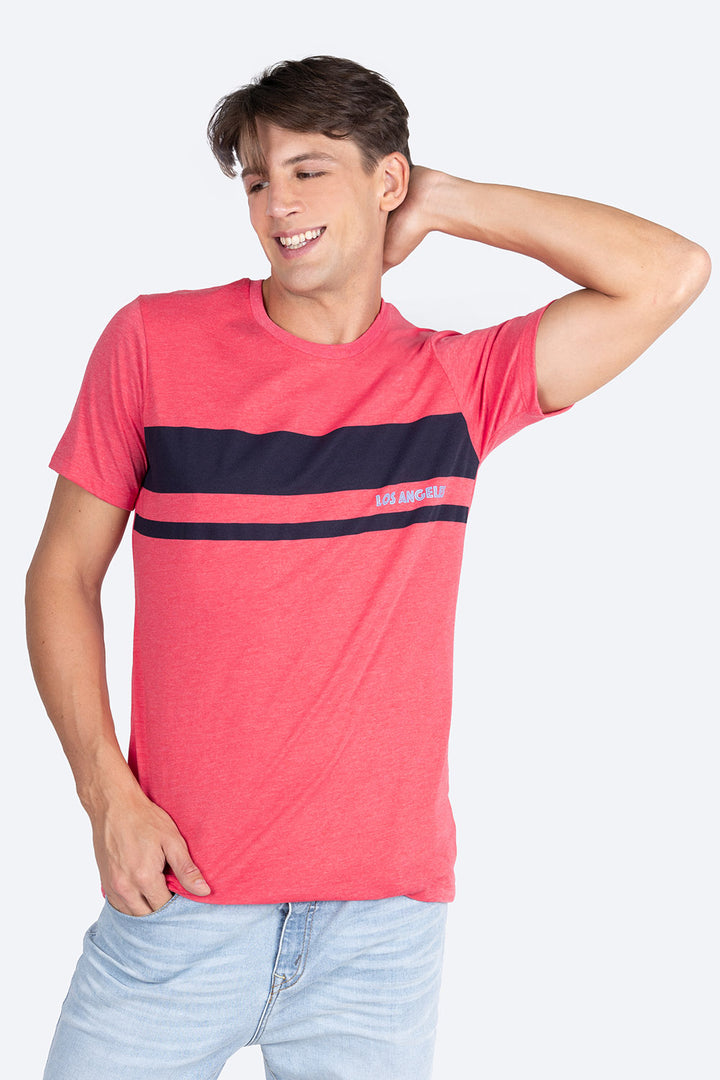 Playera coral con franjas - Hang Ten