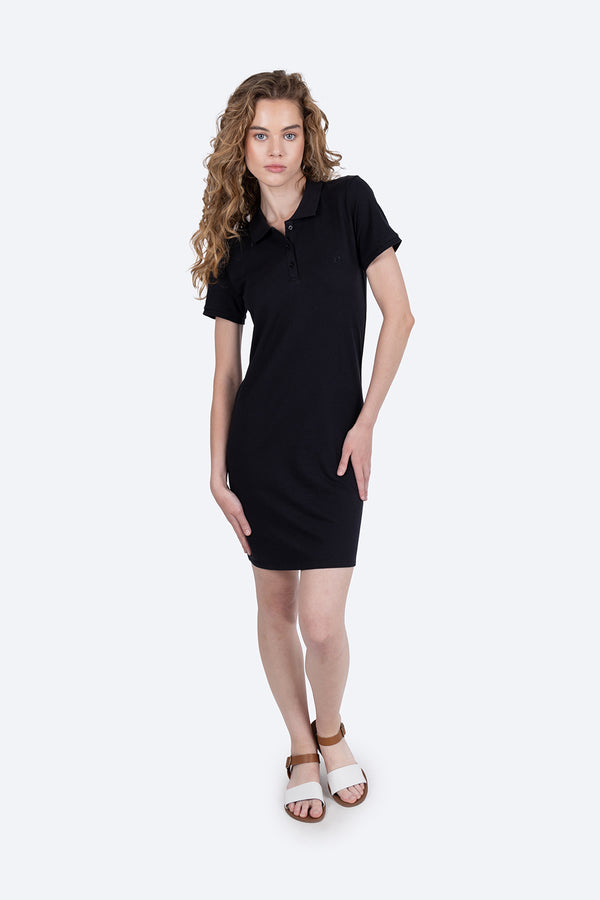 Vestido tipo polo negro