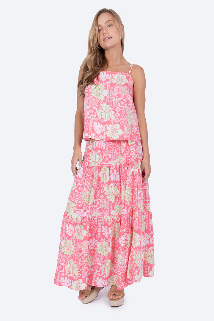 Falda larga multicolor con diseño - Hang Ten