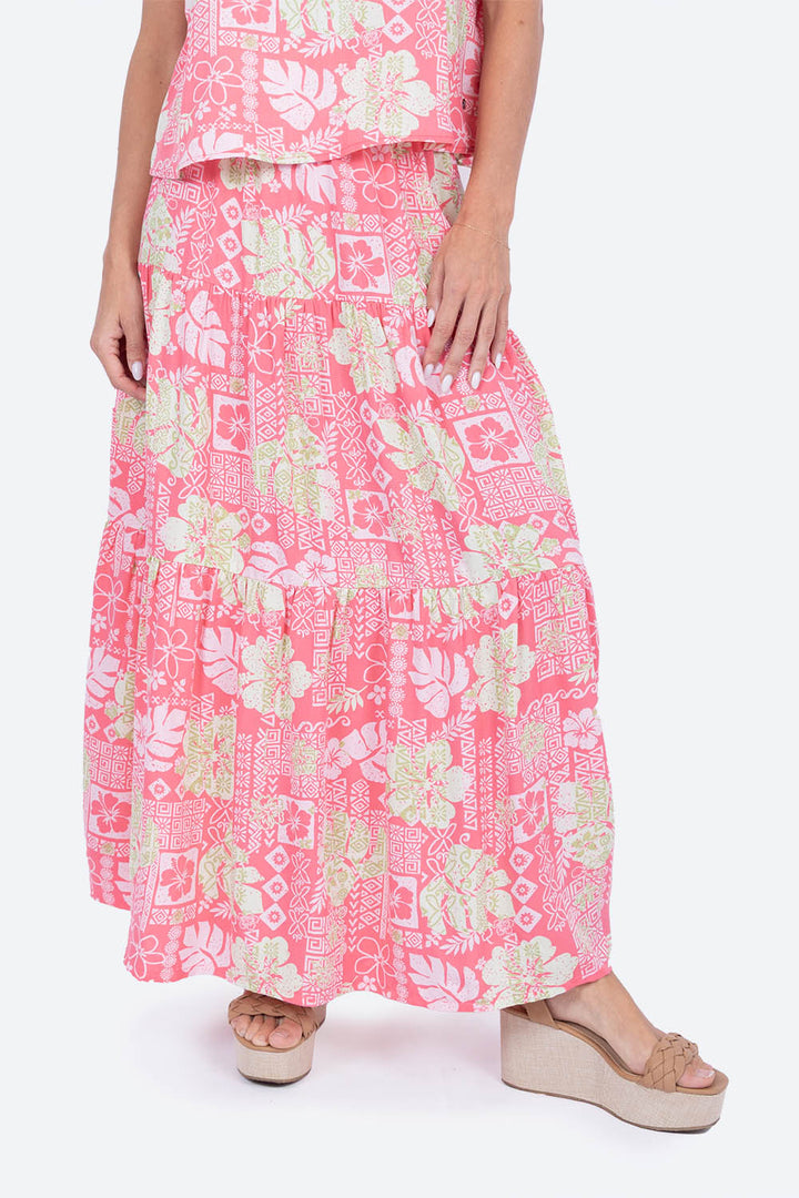 Falda larga multicolor con diseño - Hang Ten
