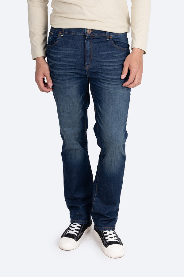 Jeans straight azul oscuro