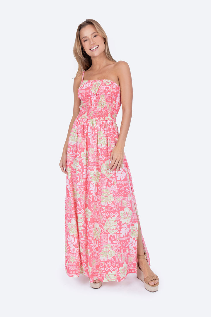 Vestido rosa con estampado floral - Hang Ten