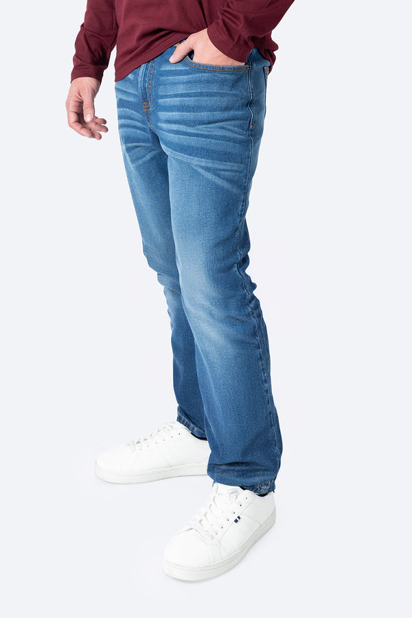 Jeans básico slim azul medio  - Hang Ten