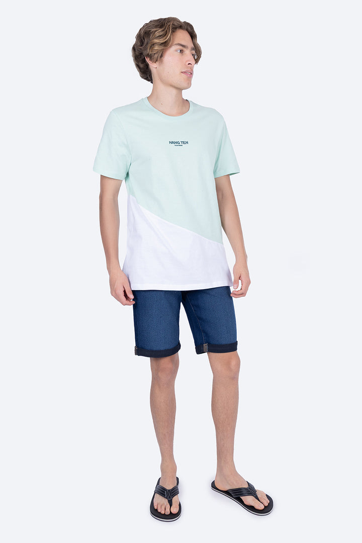 Playera manga corta verde con blanco - Hang Ten 