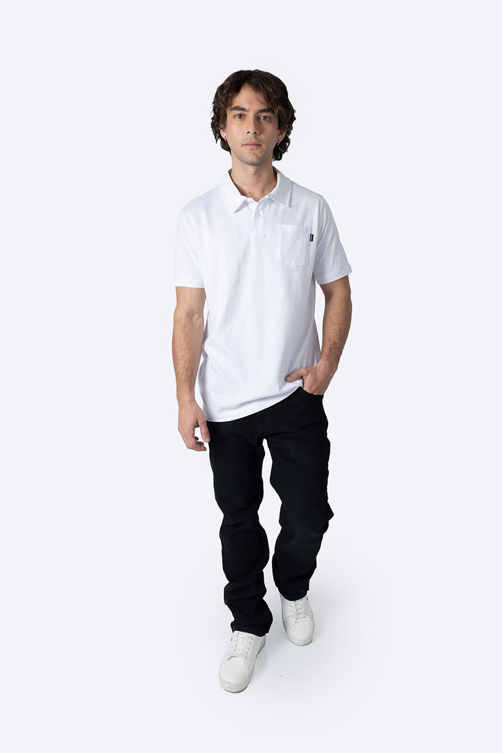 Polo básica blanca con bolsa - Hang Ten