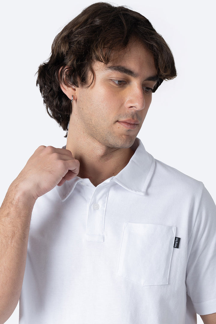 Polo básica blanca con bolsa - Hang Ten