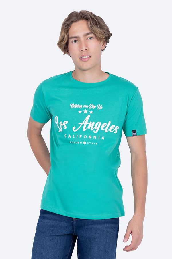 T-shirt verde manga corta Los Ángeles - Hang Ten 