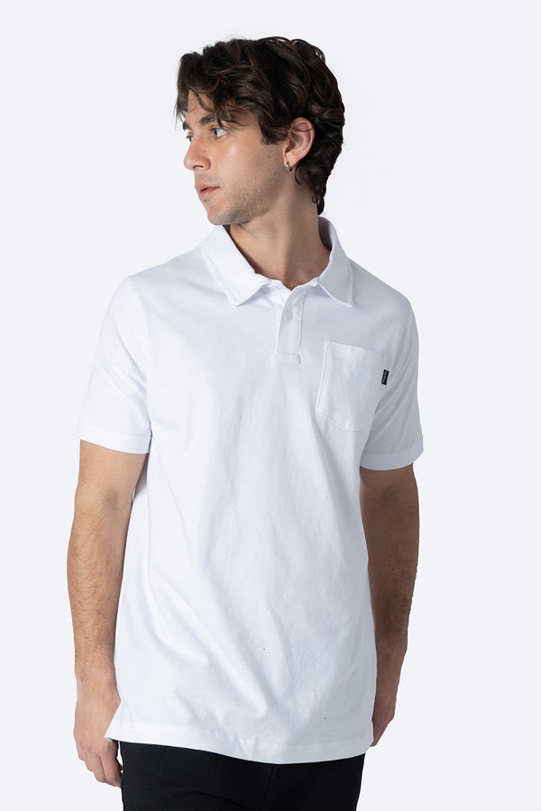 Polo básica blanca con bolsa - Hang Ten