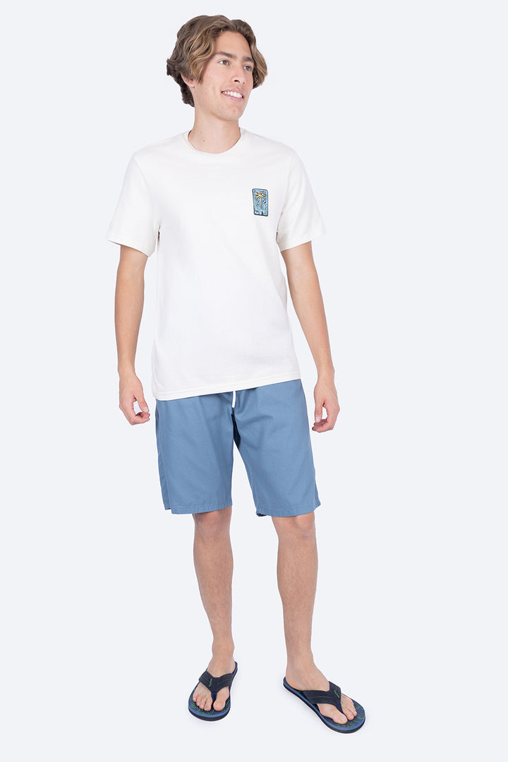 Playera beige con textura cuello redondo - Hang Ten 