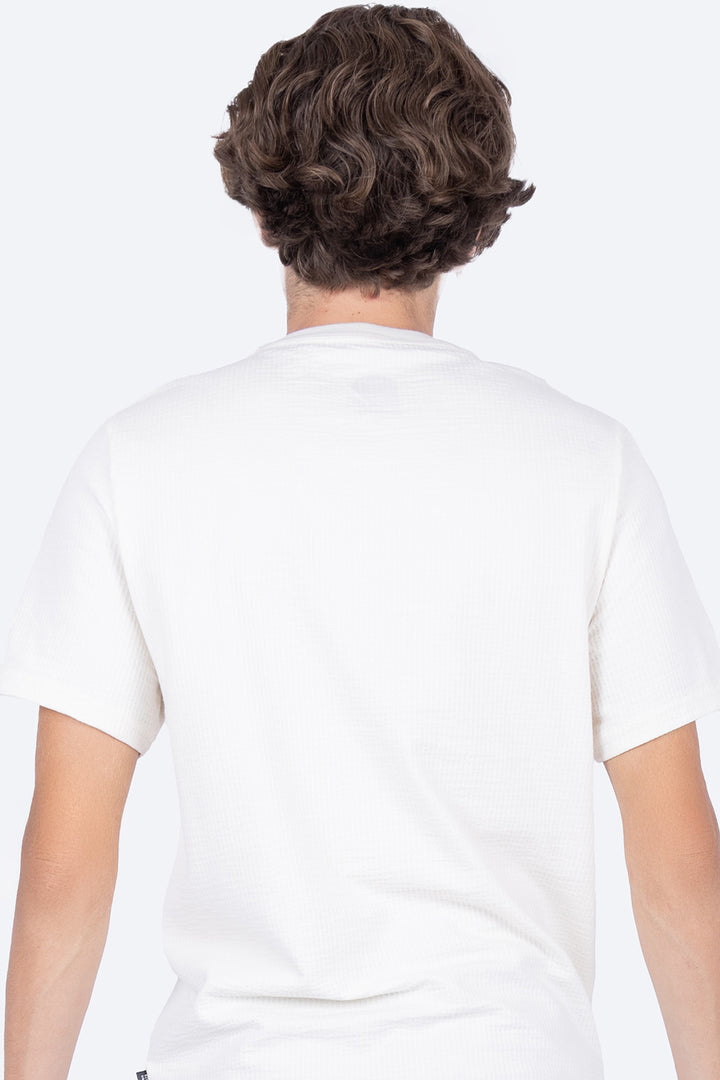 Playera beige con textura cuello redondo - Hang Ten 