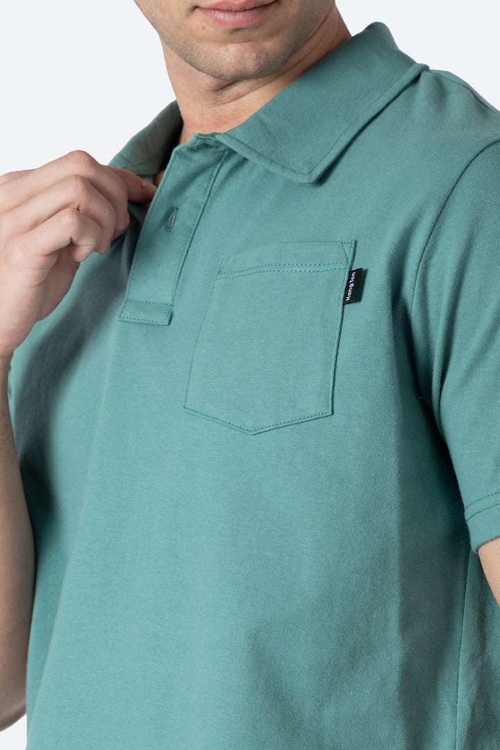Polo básica verde con bolsa - Hang Ten