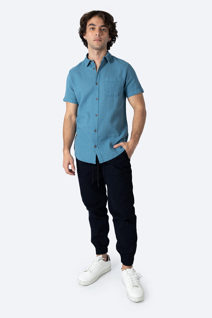Camisa con textura en tono turquesa  - Hang Ten