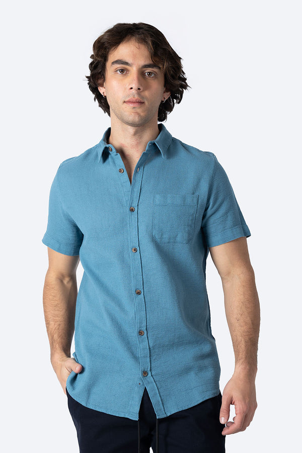 Camisa con textura en tono turquesa  - Hang Ten