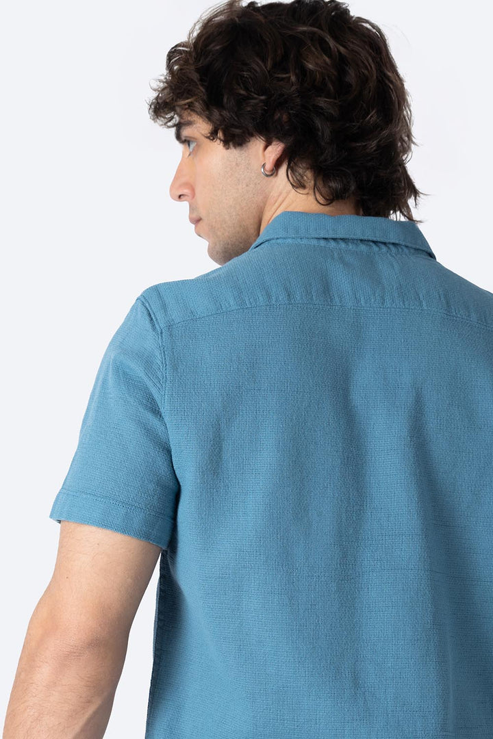 Camisa con textura en tono turquesa  - Hang Ten