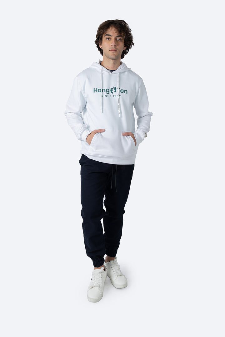 Sudadera cerrada con capucha blanco - Hang Ten 