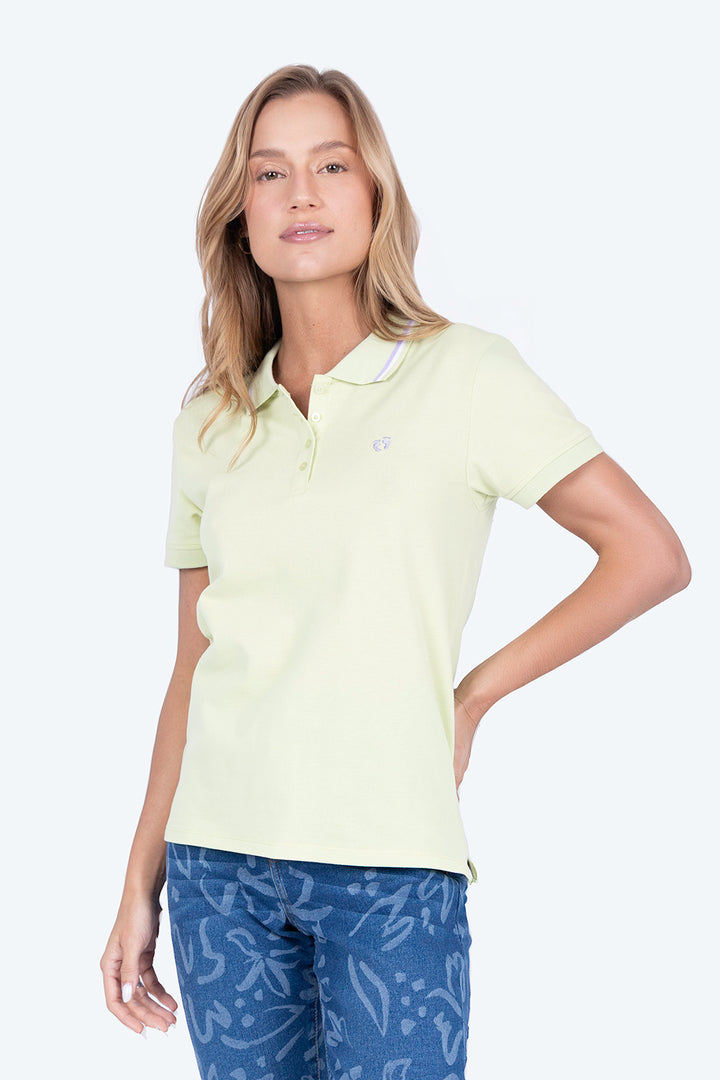 Polo piqué filos verde - Hang Ten