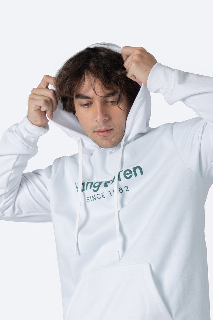 Sudadera cerrada con capucha blanco - Hang Ten 