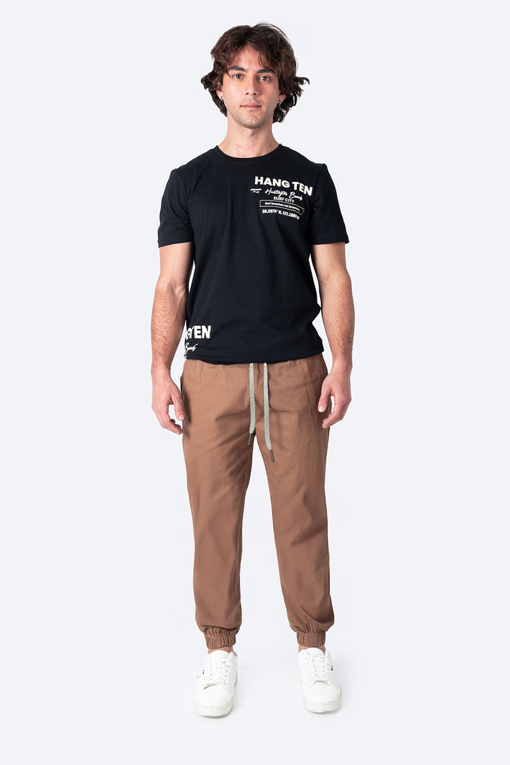 Jogger casual café con jareta - Hang Ten