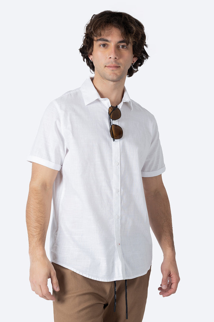 Camisa básica manga corta blanca - Hang Ten
