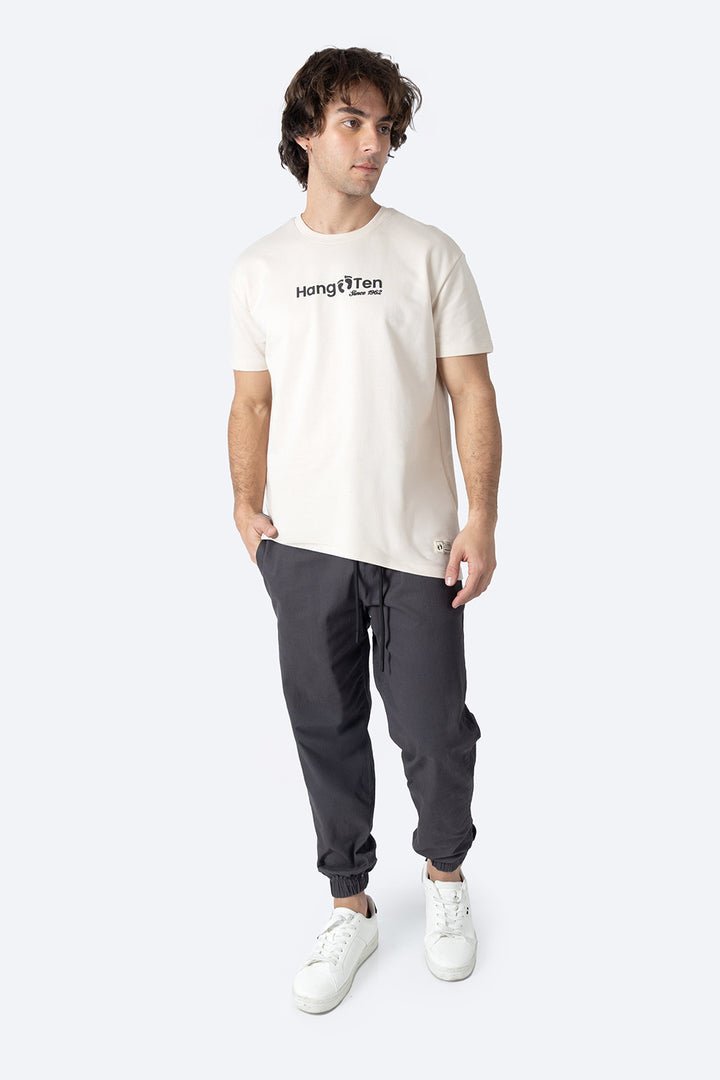 Playera beige cuello redondo - Hang Ten 