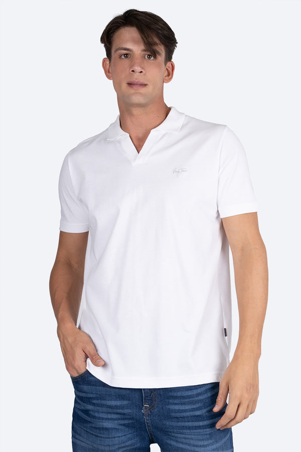 Polo blanca cuello v - Hang Ten