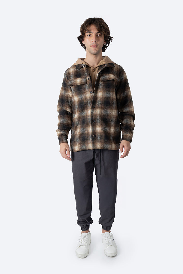 Chamarra café de cuadros - Hang Ten