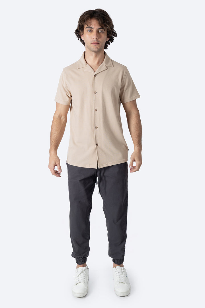 Camisa café con textura - Hang Ten