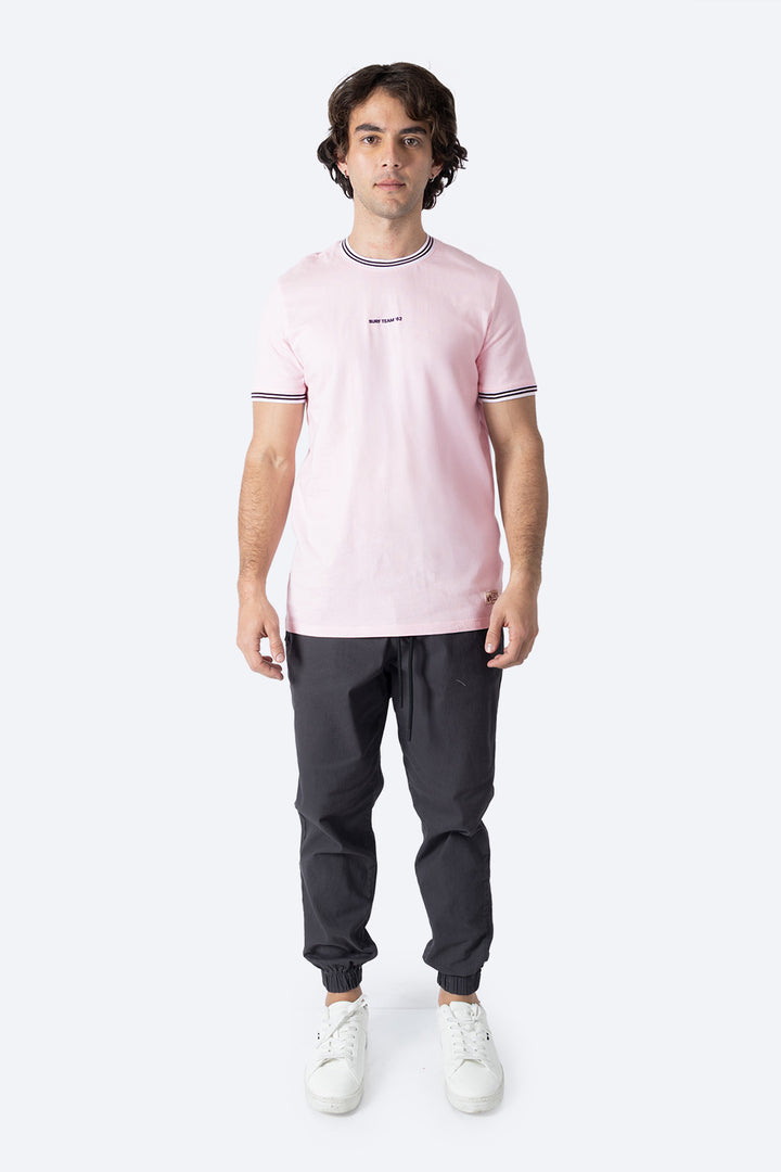 Playera rosa bies a contraste negro - Hang Ten 