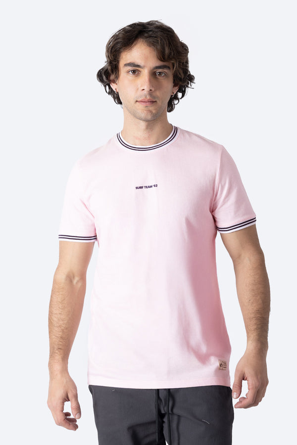 Playera rosa bies a contraste negro - Hang Ten 