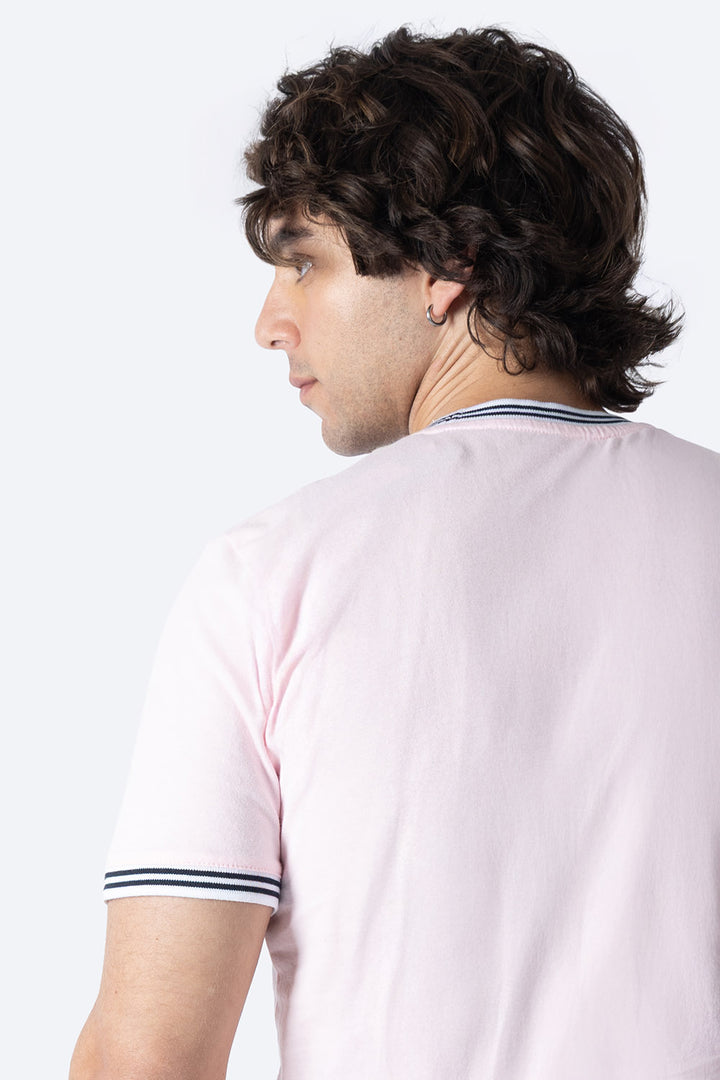 Playera rosa bies a contraste negro - Hang Ten 