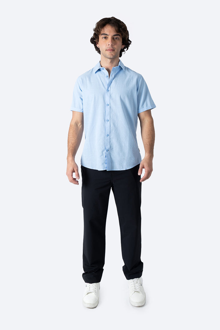 Camisa básica manga corta azul - Hang Ten