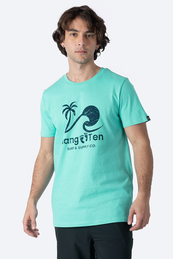 T-shirt turquesa "Surf & Supply" - Hang Ten 