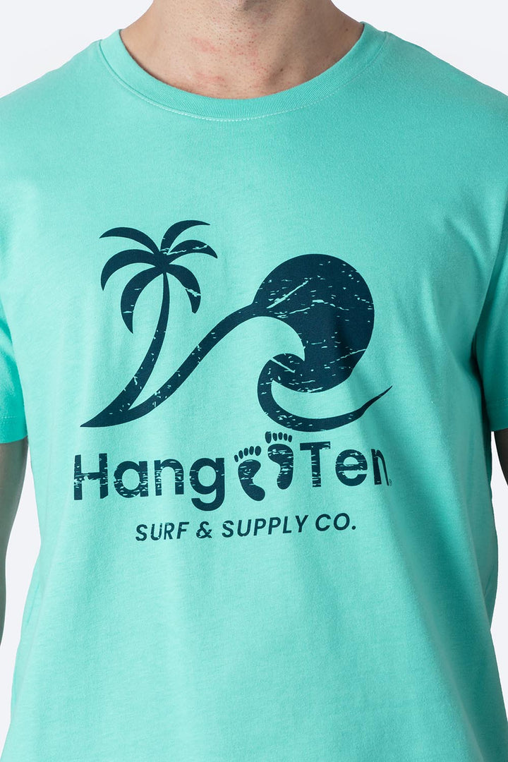 T-shirt turquesa "Surf & Supply" - Hang Ten 