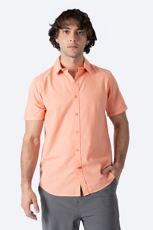 Camisa básica manga corta coral - Hang Ten