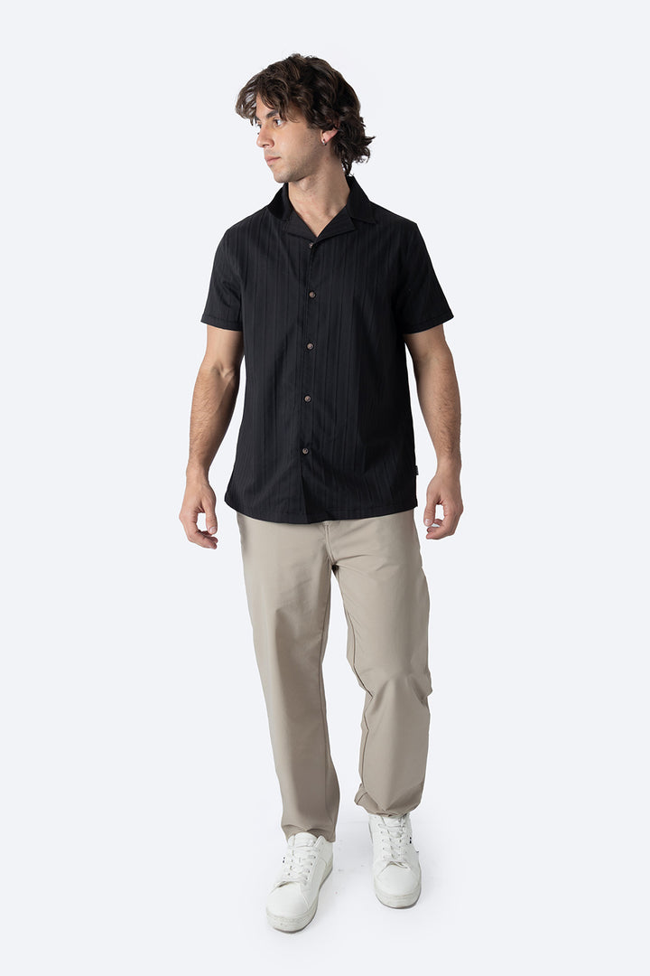 Camisa casual negro con diseño - Hang Ten