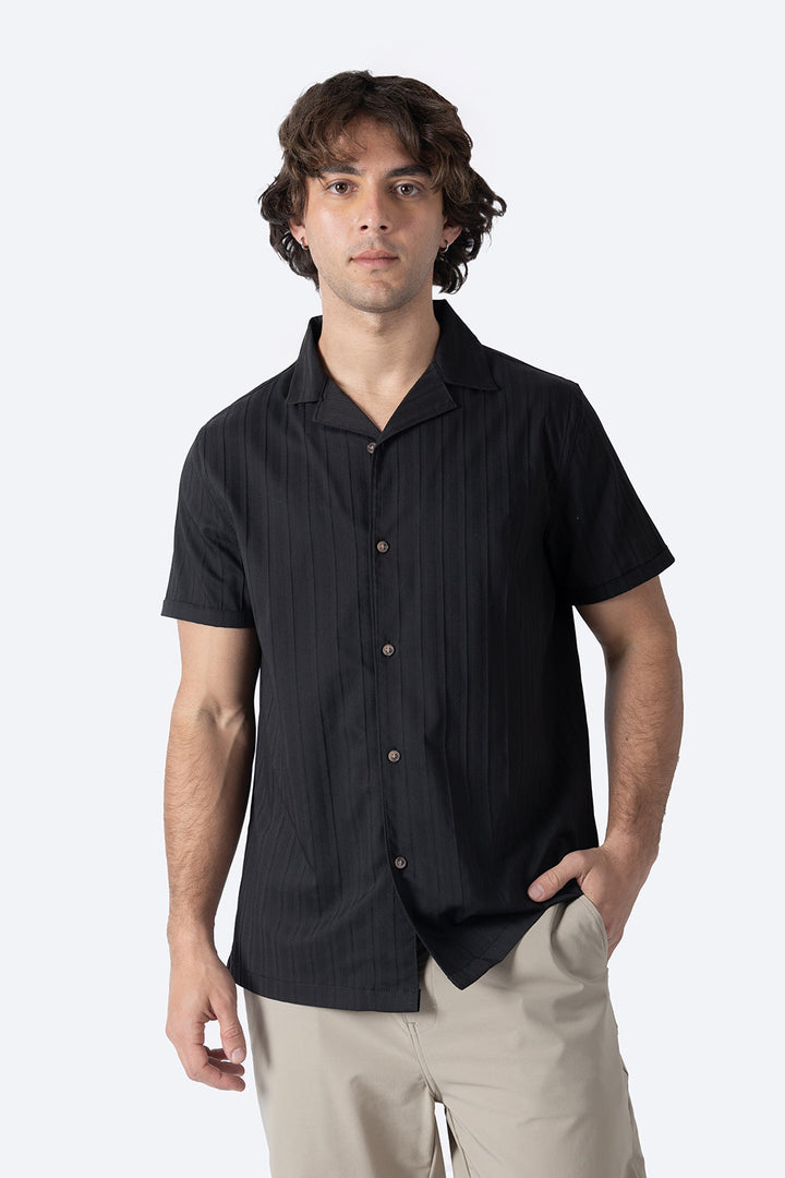 Camisa casual negro con diseño - Hang Ten