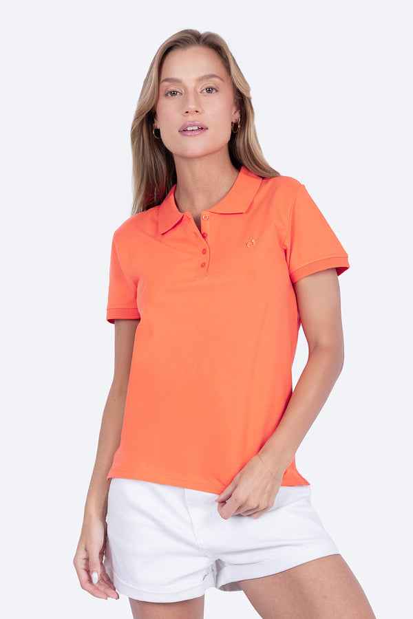 Polo chifón naranja mujer - Hang Ten