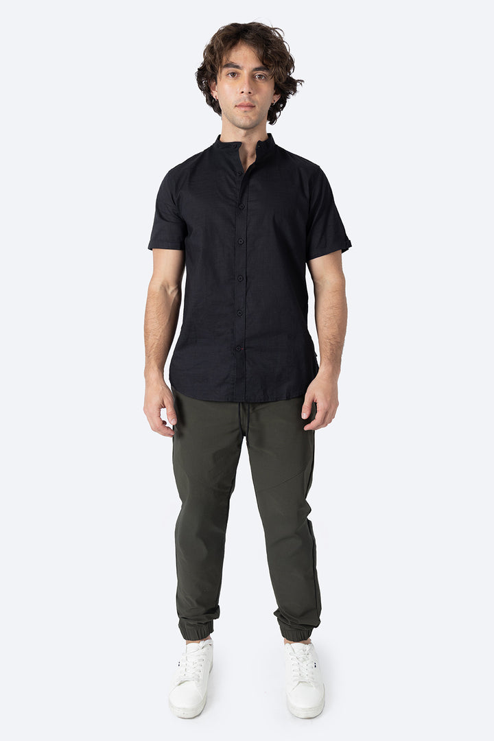 Camisa cuello mao negra - Hang Ten