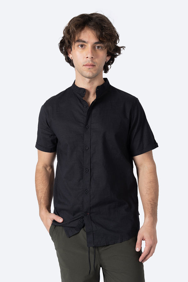 Camisa cuello mao negra - Hang Ten